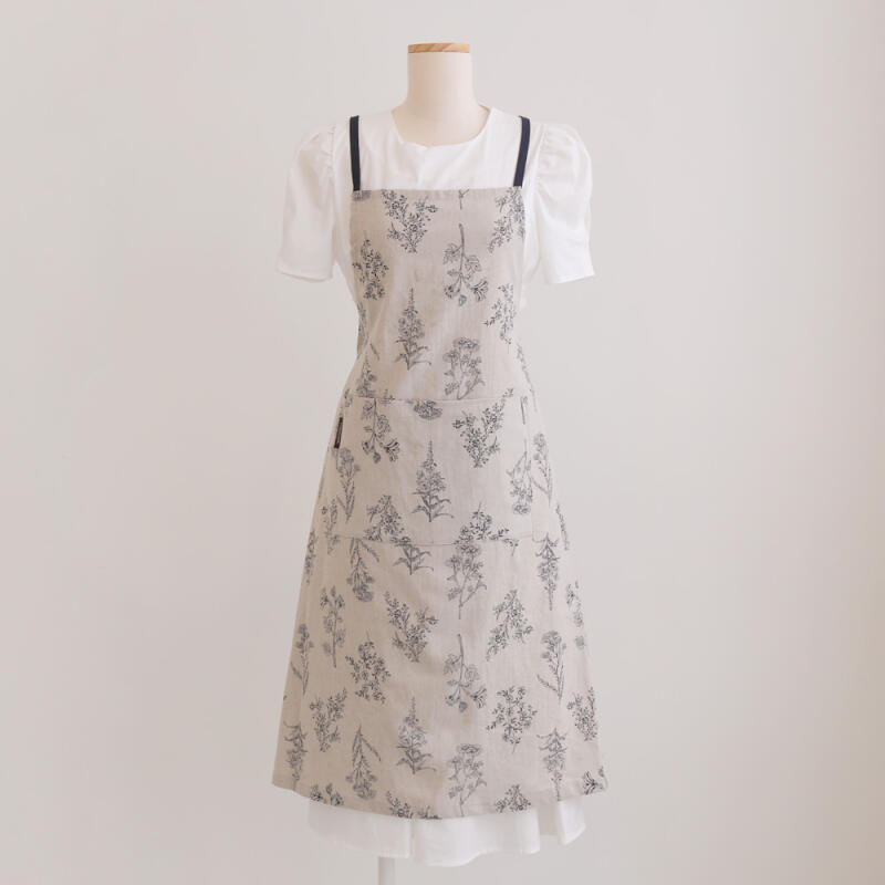 Однотонный льняной фартук с карманом Dolce Toile ivory
