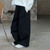Korean Style Kids Casual Wide Leg Big Pocket Cargo Pants