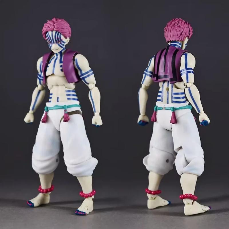 15cm Akaza Action Figure Demon Slayer Upper Moon Three Posable Joints Battle Gk Model Collectible Figurine Gift For Anime Fans