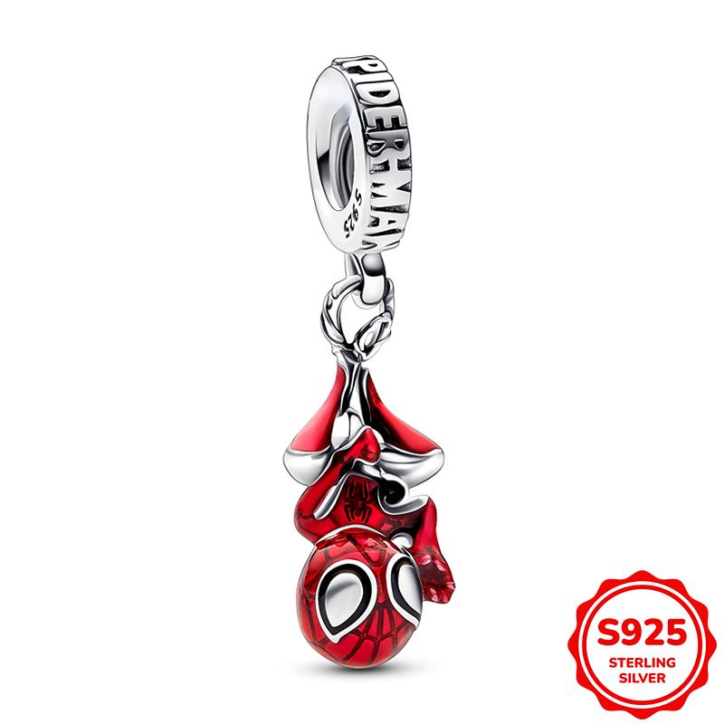 Marvel Spider-Man Und Captain Americas Schild Anhänger Charm Perle Passend für 3mm Armband Halskette Damen Anhänger Luxus DIY Schmuck Geschenk