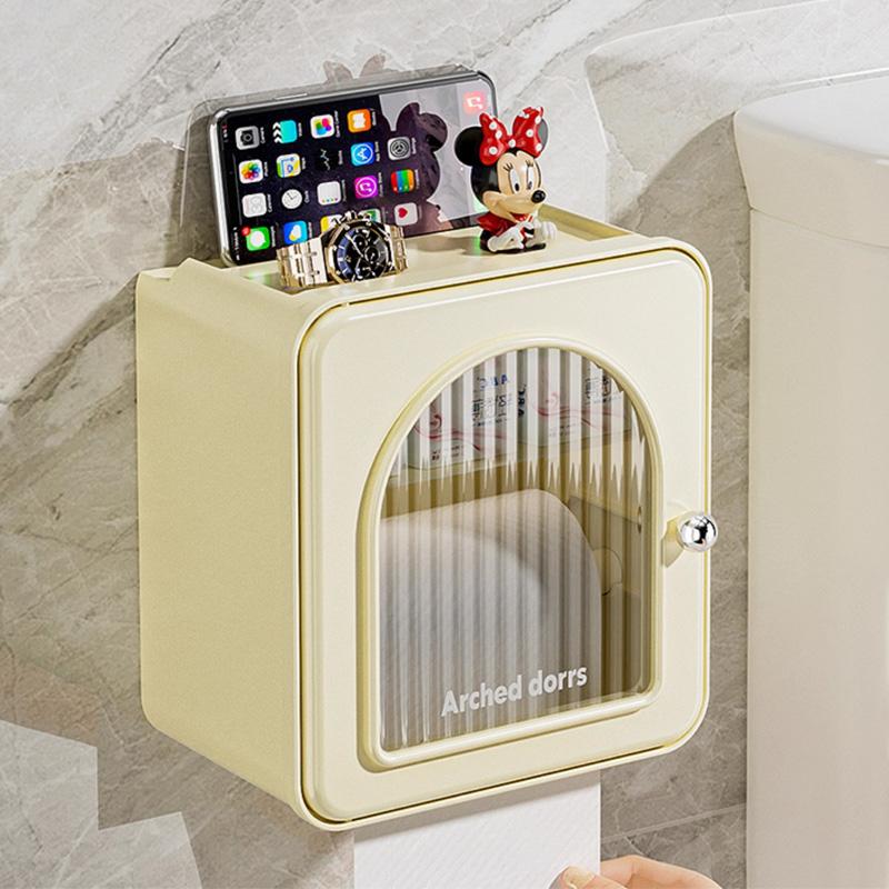 Tissue Box Storage Rack Paper Roll Paper Box Wall Waterproof Tissue Rack Toilet Roll Holder Tissue Holder Bathroom Accessory