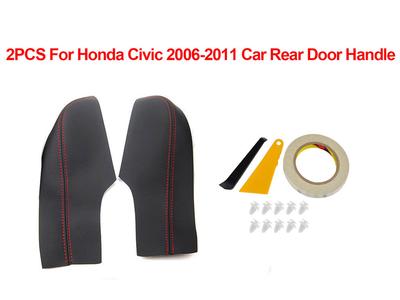For Honda Civic 8th Gen 2006 2007 2008 2009 2010 2011 2pcs Car Rear Door Armrest Panel Microfiber Leather Cover Trim