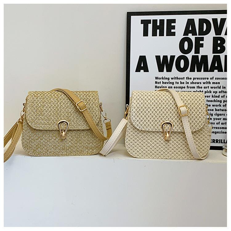 Chic Minimalist Small Sling Bag 2024 New Spring Straw Bag Korean Shoulder Crossbody