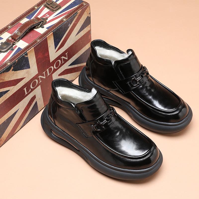 Autumn Leather Business Board Shoes Men's Cowhide Fashion Korean Version Air Cushion Sole Light Casual Leather Shoes Trendy Men's Shoes