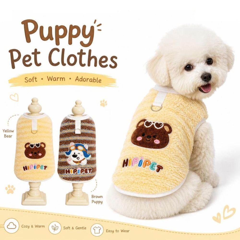 Warm Fleece Cat Clothes Washable Dog Sweater Cute Puppy Jumper Fall Winter Season