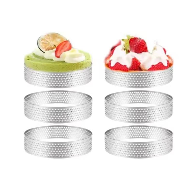 5/6/7/8CM Classic 304 Stainless Steel Mousse Ring Cake Mold With Hole Tart Bottom Tower Fruit Pie Quiches Baking Tool