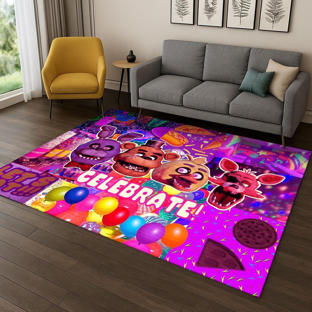 Tappeto Cartoon 3D F-FNAF per Camera da Letto Soggiorno Divano Zerbino Decorazione Casa, Tappeto Area Giochi Bambini Antiscivolo Regalo di Natale