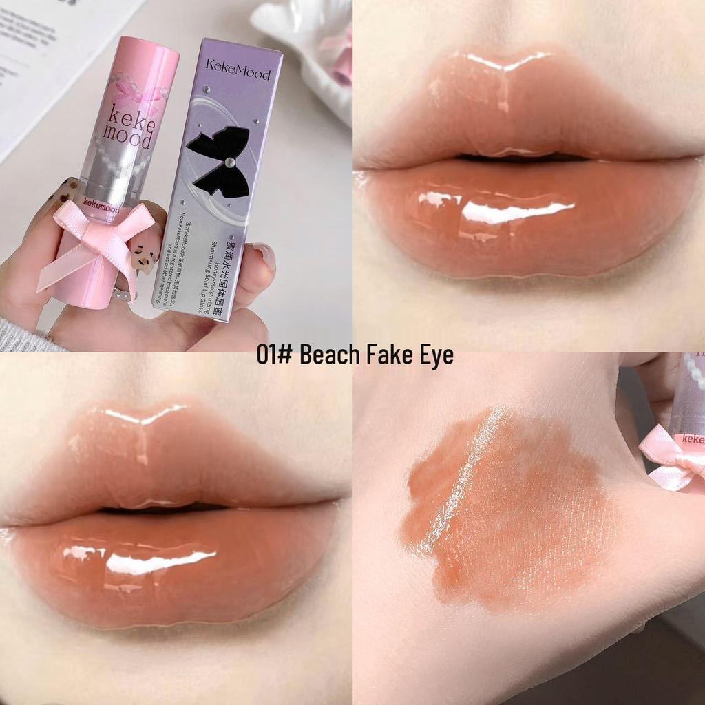 KEKEMOOD Velvet Gloss Lipstick - Honey Moist, Bare-Finish, Student-Friendly