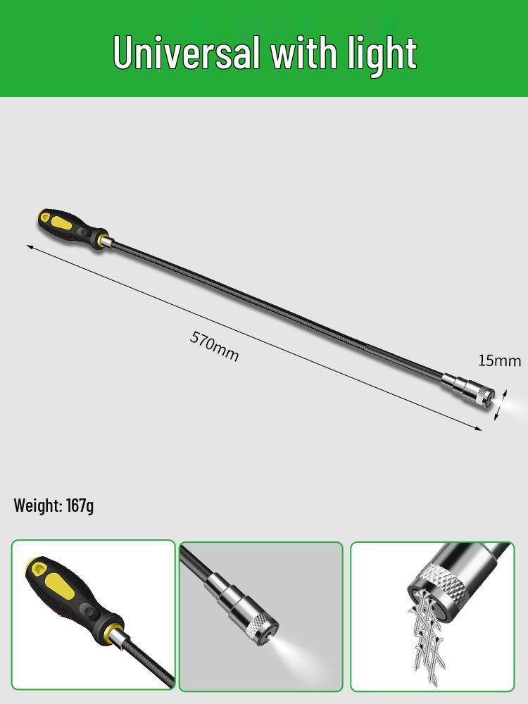 Baolian Magnetic Pickup Tool with Light - Auto Repair & Household Bendable Metal Stick