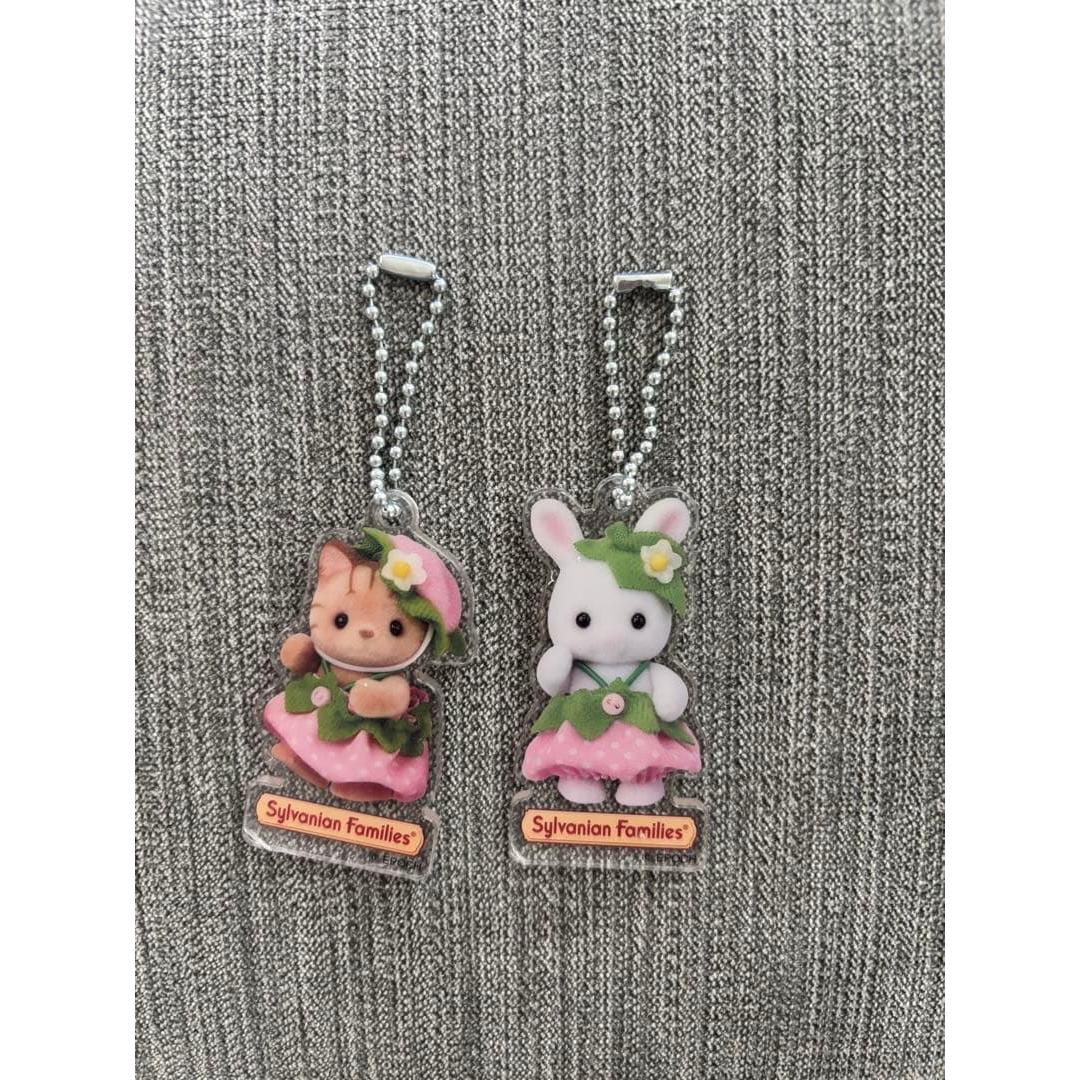 Used Sylvanian Families acrylic key chain set