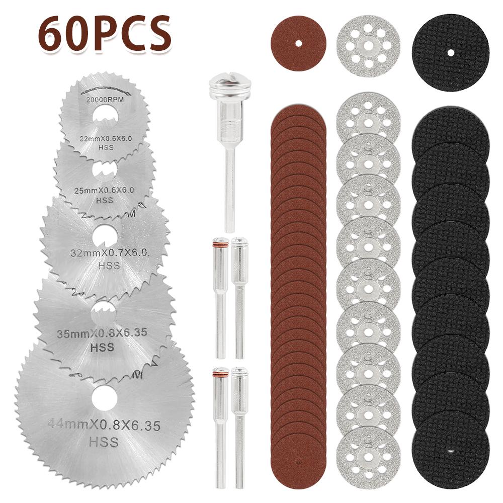 

Набор отрезных кругов 60 шт. Износостойкий набор отрезных дисков Набор пильных дисков для циркулярной пилы Алмазные пильные диски для резки Dremel Вращающийся инструмент