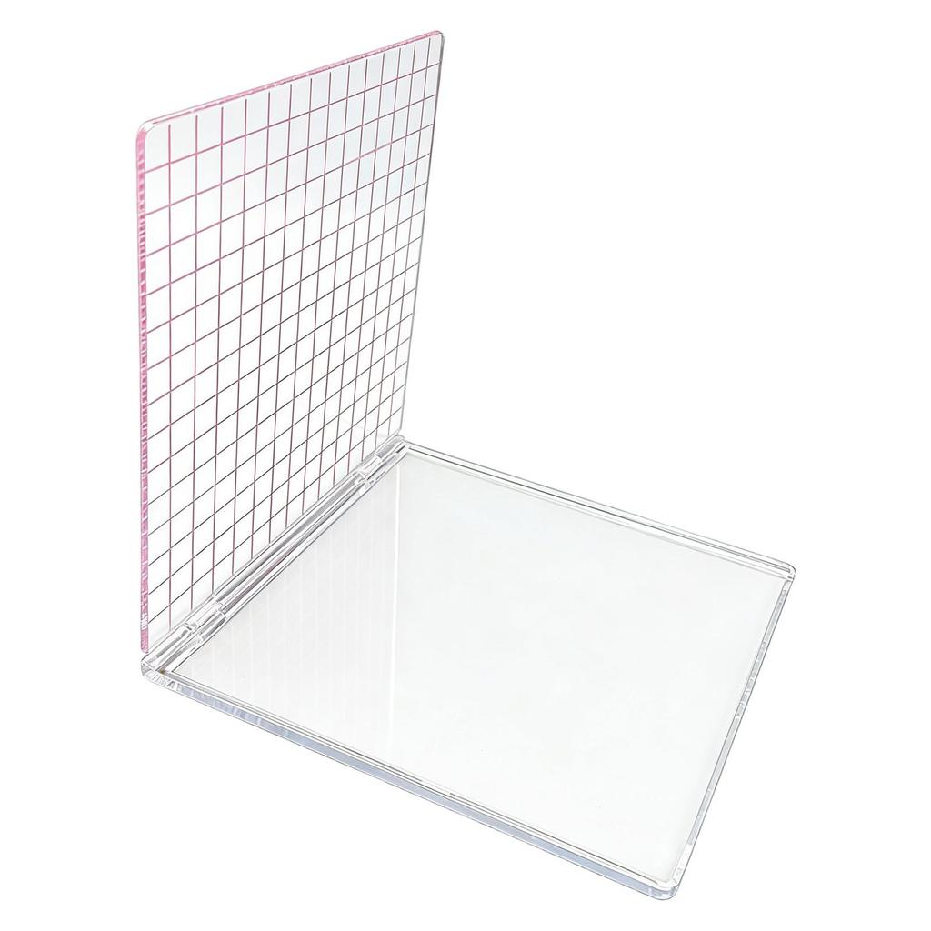 Accurate Stamp Positioner with Grid Lines Acrylic Clear Block Stamping Platform for DIY Card Scrapbooking Journaling