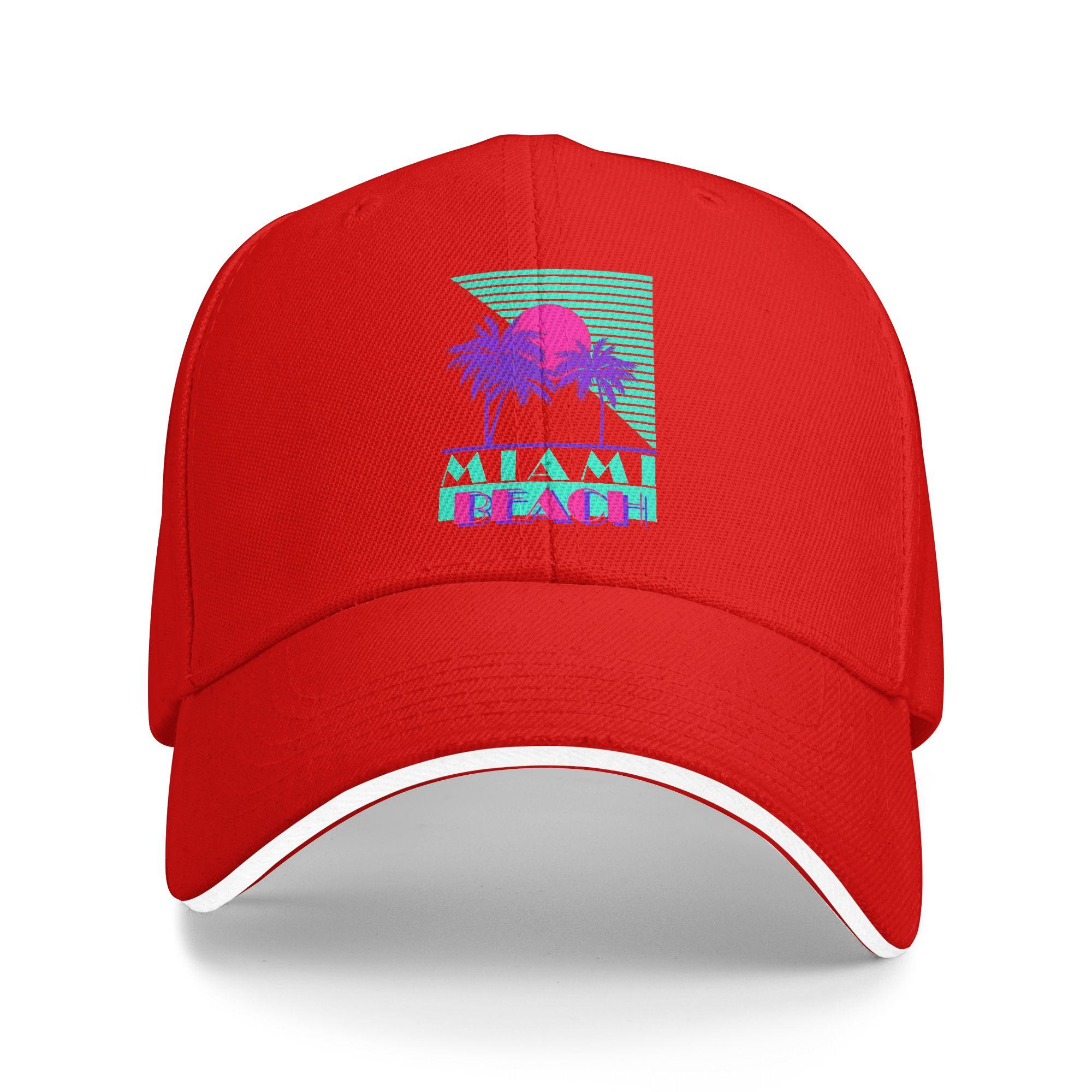 Adult Miami Sandwich Hats HipHop Baseball Cap Polyester Trucker Worker Cap Adjustable Trucker Cap Summer One Size