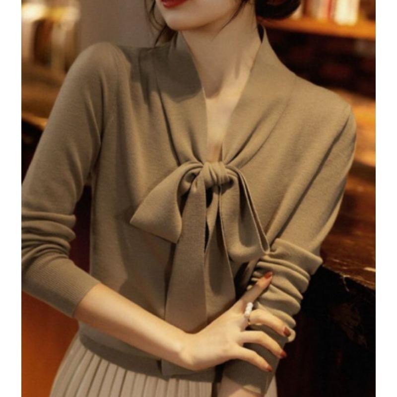 

New spring and autumn streamer shirt women s loose knitted cardigan temperament sweater jacket One Size верблюд