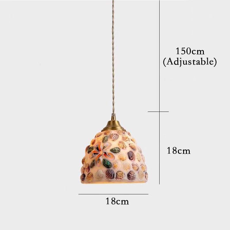 Französischer Glasleuchter im Retro-Stil - Nostalgische Muschel-Lampe für Schlafzimmer, Esstisch oder Tresen