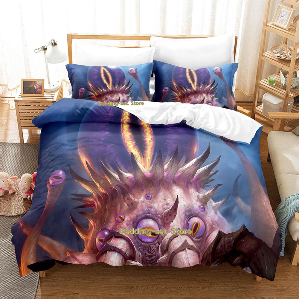 2023 Game Hearthstone Heroes Of Warcraft Bedding Set Cartoon Anime three-piece Set Teenager Bedroom Duvetcover Sets