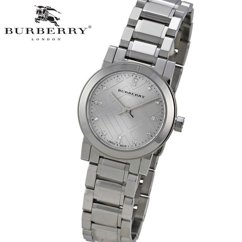 Burberry The City Silver Diamonds Dial Silver Steel Strap Watch for Women BU9230