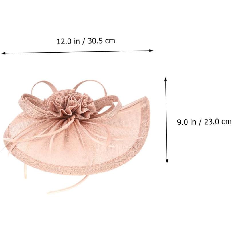 Milisten Hauts de Mariée Chapeau Bandeau Fascinator en Tulle Rose Nude, Accessoire de Tête pour Fête de Thé de Mariage pour Femmes, 1 pièce Accessoire pour Occasion Spéciale pour Banquet et