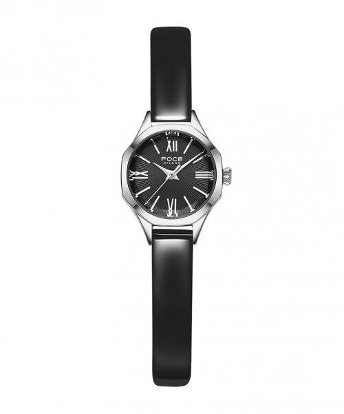 

[FOCE LADY] FOCE LADY 20.5mm Women s Black Leather Watch FM1910L-BK FREE