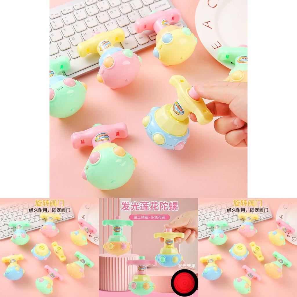 Candy Colored Press Type Rotating Gyroscope With Lighting Function Children Toy For Kids And Students