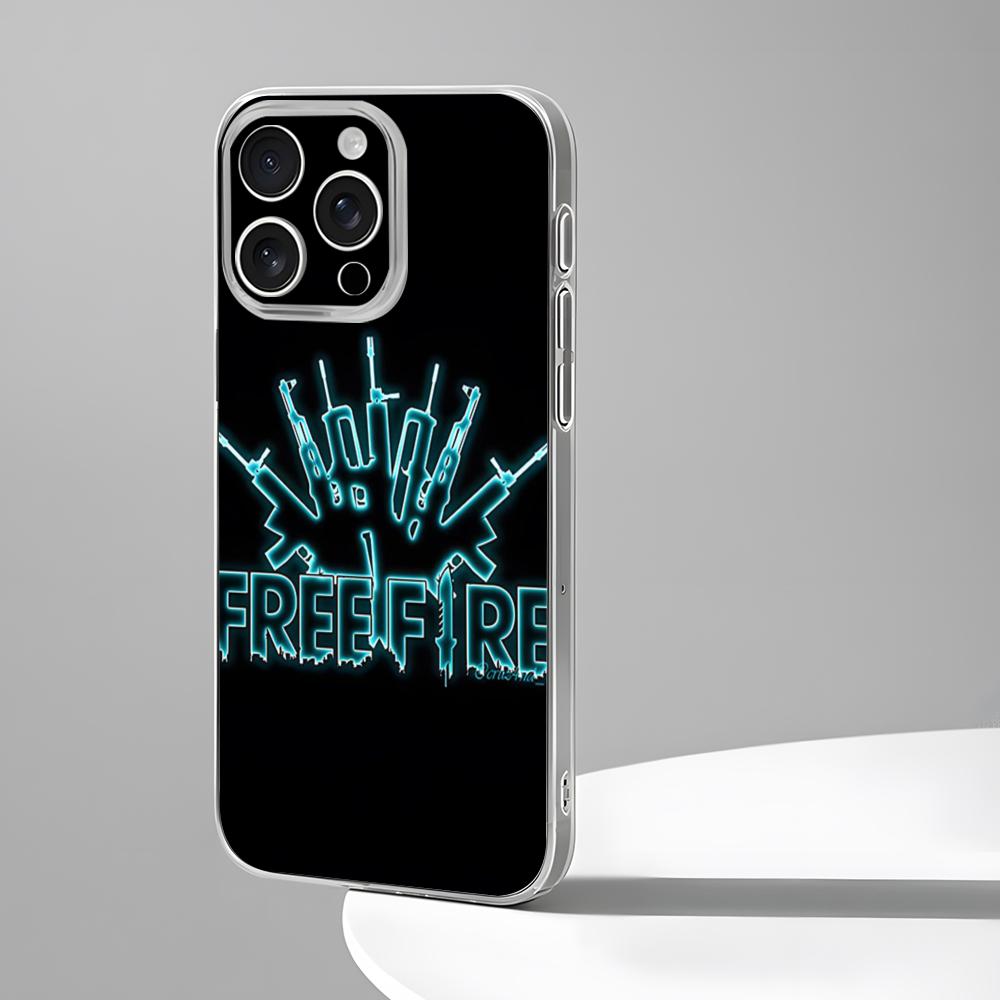 Free Fire Game Phone Case New For IPhone 16 15 14 12 13 11 Pro Max Mini X XR XS Plus Black Silicone Transparent Cover
