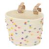 Cute with Rope Handle Bicycle Basket Removable Solid Color Bike Carrier Bag Large Capacity Storage Basket Bike
