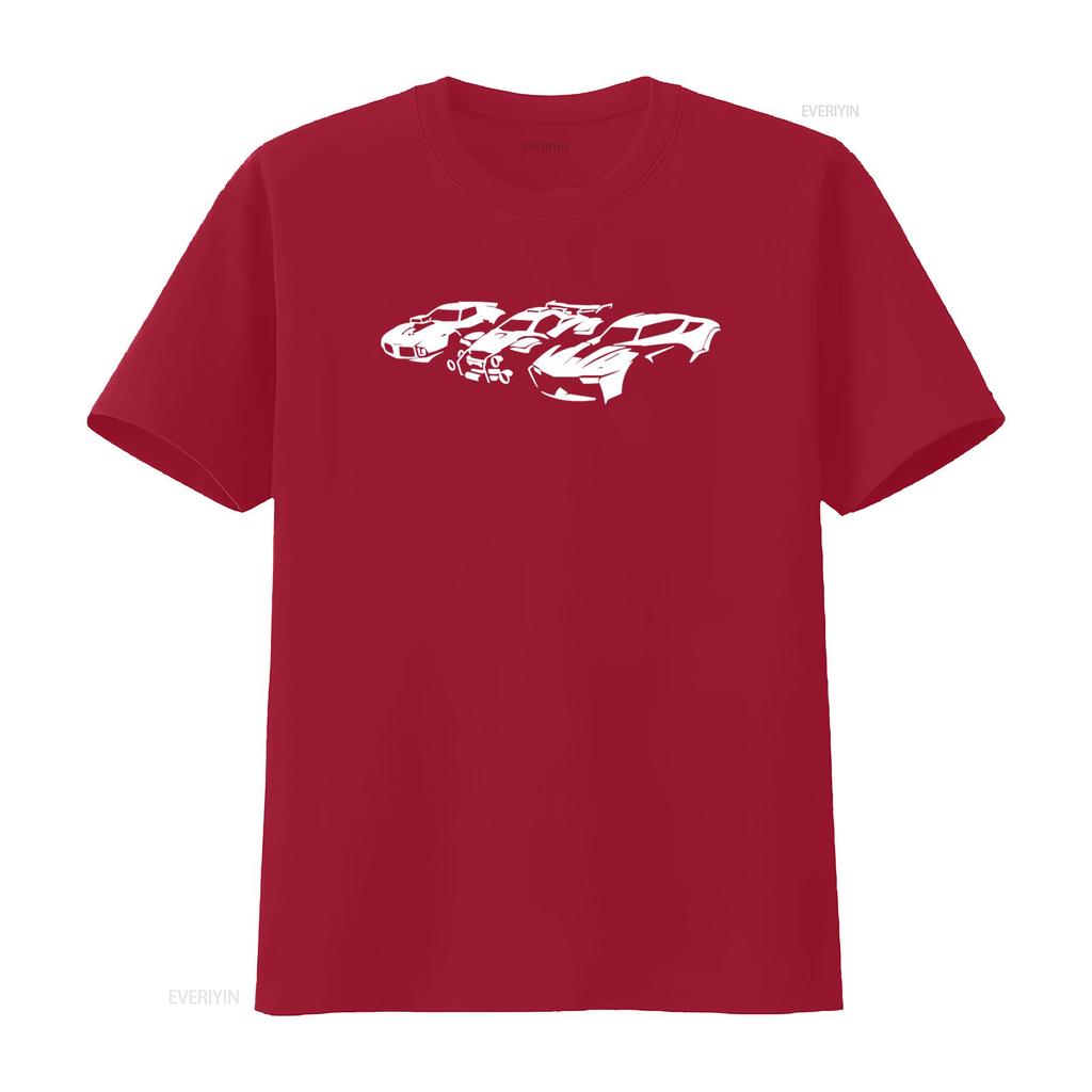 Camiseta Stylish para Hombre de Rocket League Fresco Estampado Blanco con Diseño de Triple Imagen de Coche vintage Lavada Suave hombre Versátil