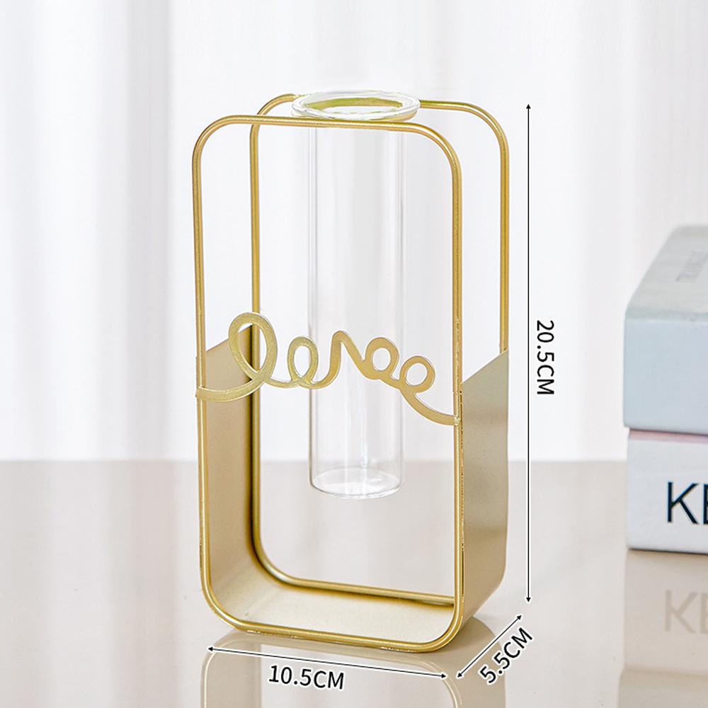 Vază Decorațiuni pentru casă Decor de cameră Vaze de flori din metal Suport de fier Sticlă Cameră de acasă Masă de sufragerie Hidroponică Decorativă Sticlă Living