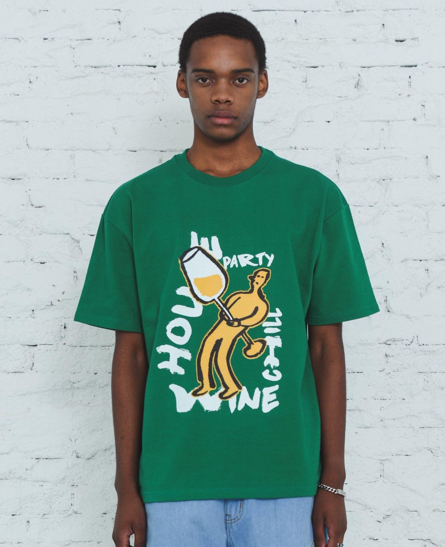 Bajubiju Wine Person T-Shirt [Dark Green] M