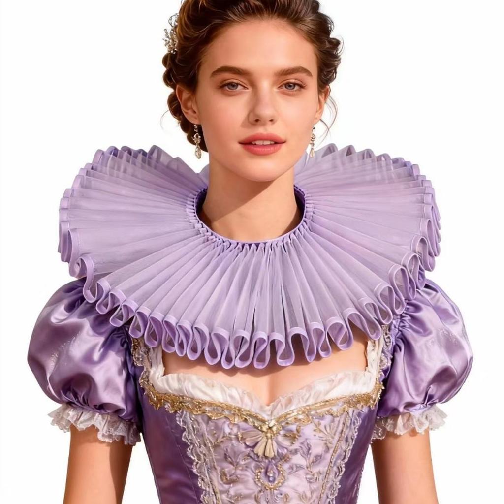 Aristocratic Literary Fake Ruff Collar - Colorful Retro Exaggerated Portrait Prop