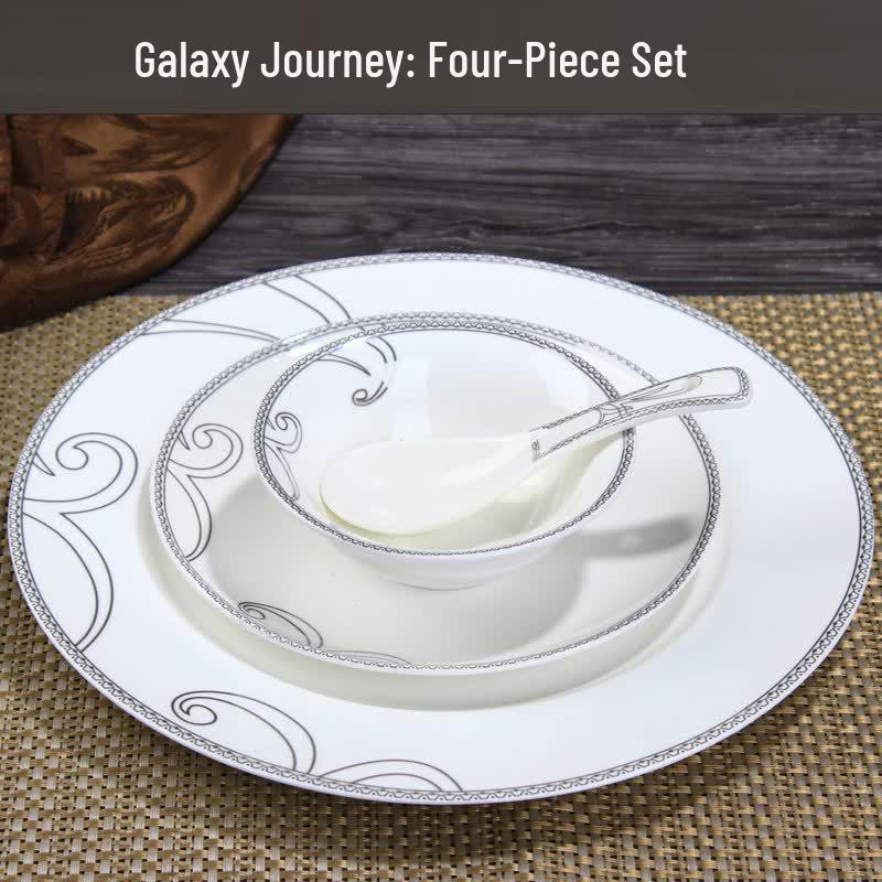 Galaxy Tour 4-Piece Ceramic Tableware Set