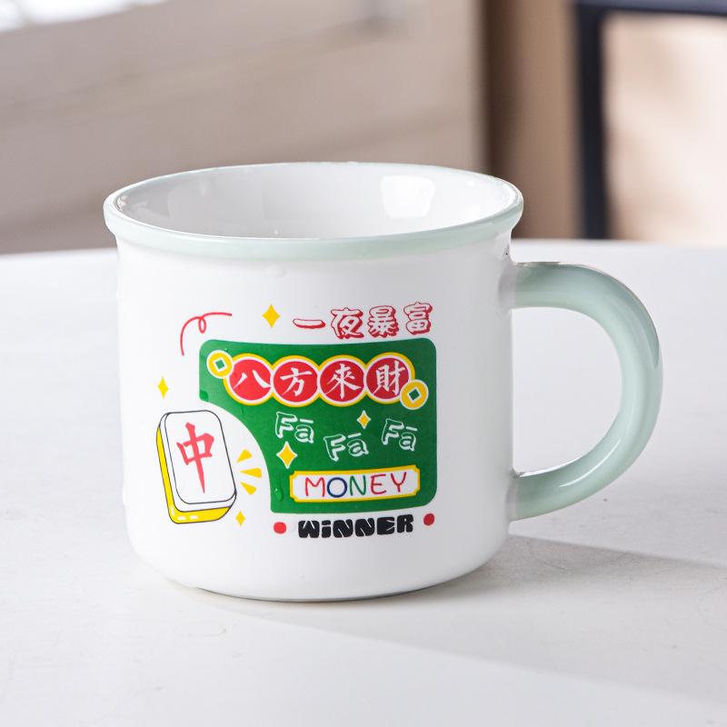 Retro High Value Ceramic Cartoon Cup Home Office Water Cup Cute Men and Women Coffee Cup Mug Gift