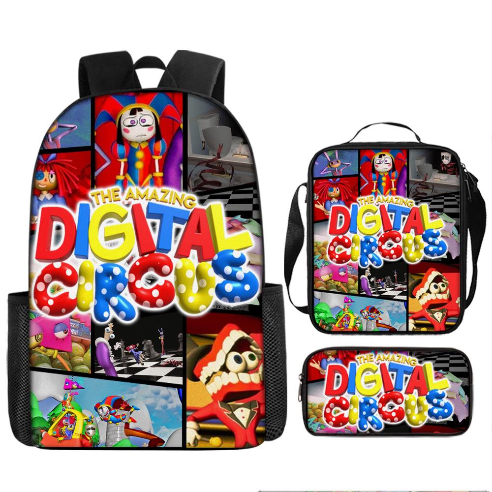 Magic Digital Circus Schultasche Grundschule 3.-4.-5. Klasse Leichtgewicht Großes Fassungsvermögen Rückenschutz Cartoon Anime Rucksack