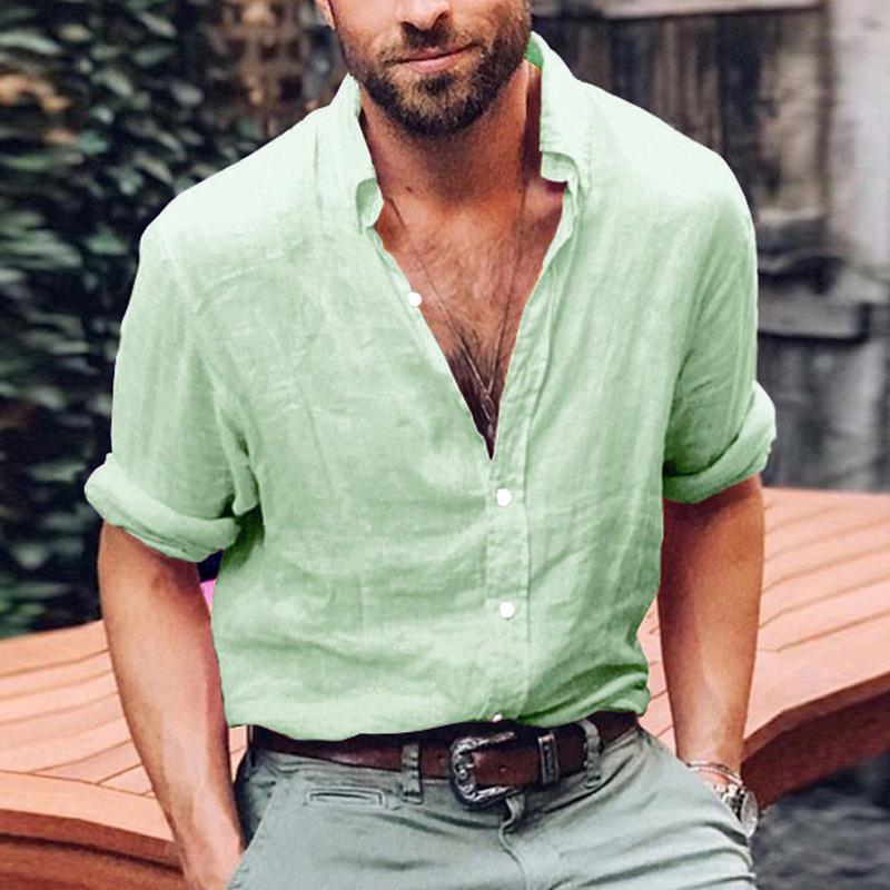 Buy Men Casual Long Sleeve Shirts Loose 