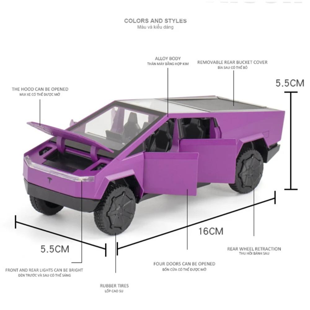 1/32 Tesla Truck Cyber Juguete Camioneta Pick-up Modelo de Camión de Aleación Coche de Metal Fundido a Presión Vehículos Todoterreno Modelo de Coche Sonido Luz Coche Regalos para Niños