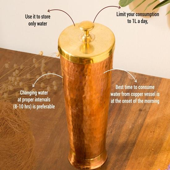 Copper Water Serving Glass Serving Glasses Copper Health Benefits 600ml