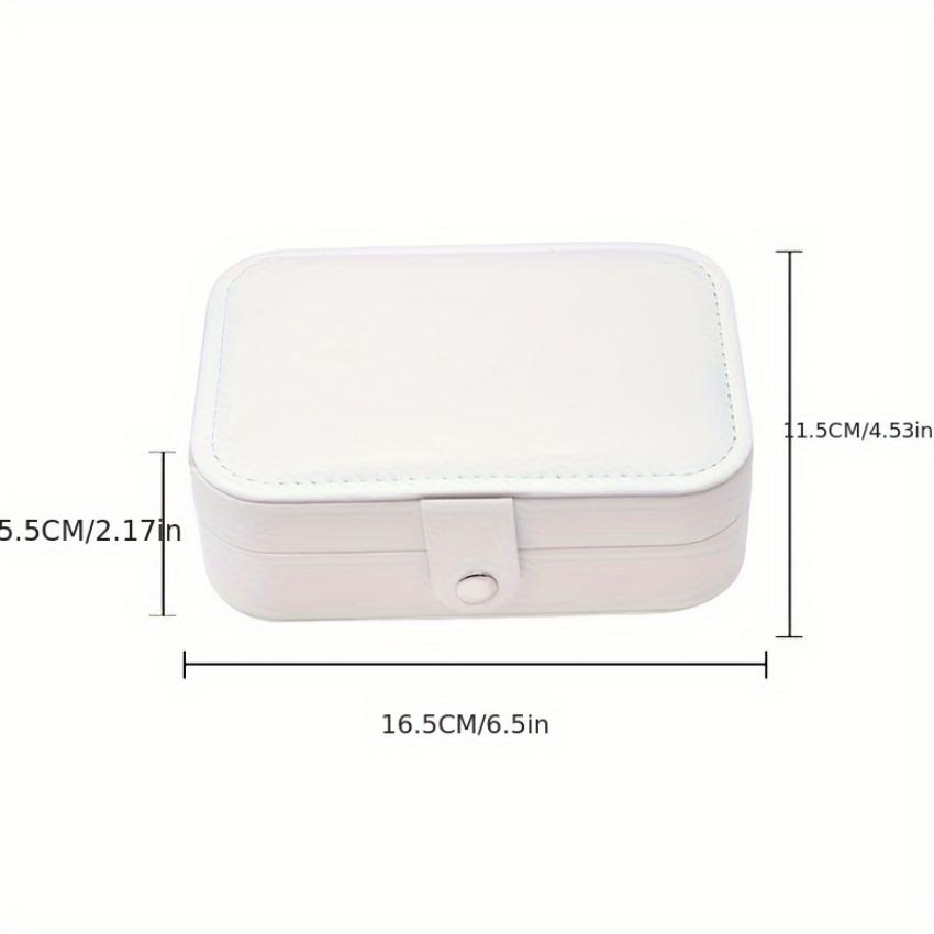 1 boîte de rangement portable à double couche pour bijoux - Organisez vos boucles d'oreilles, colliers et bagues - Organisateur de bureau en cuir PU pour une utilisation à l'hôtel
