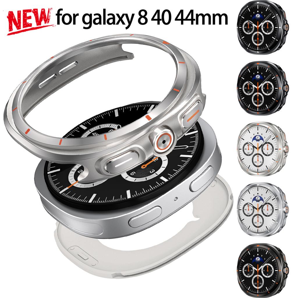 Kovové pouzdro pro Samsung Galaxy Watch 8 40/44mm PC + kovový kryt se stupnicí pro Galaxy 8 44/40mm Smartewatch Anti-drop nárazník Shell