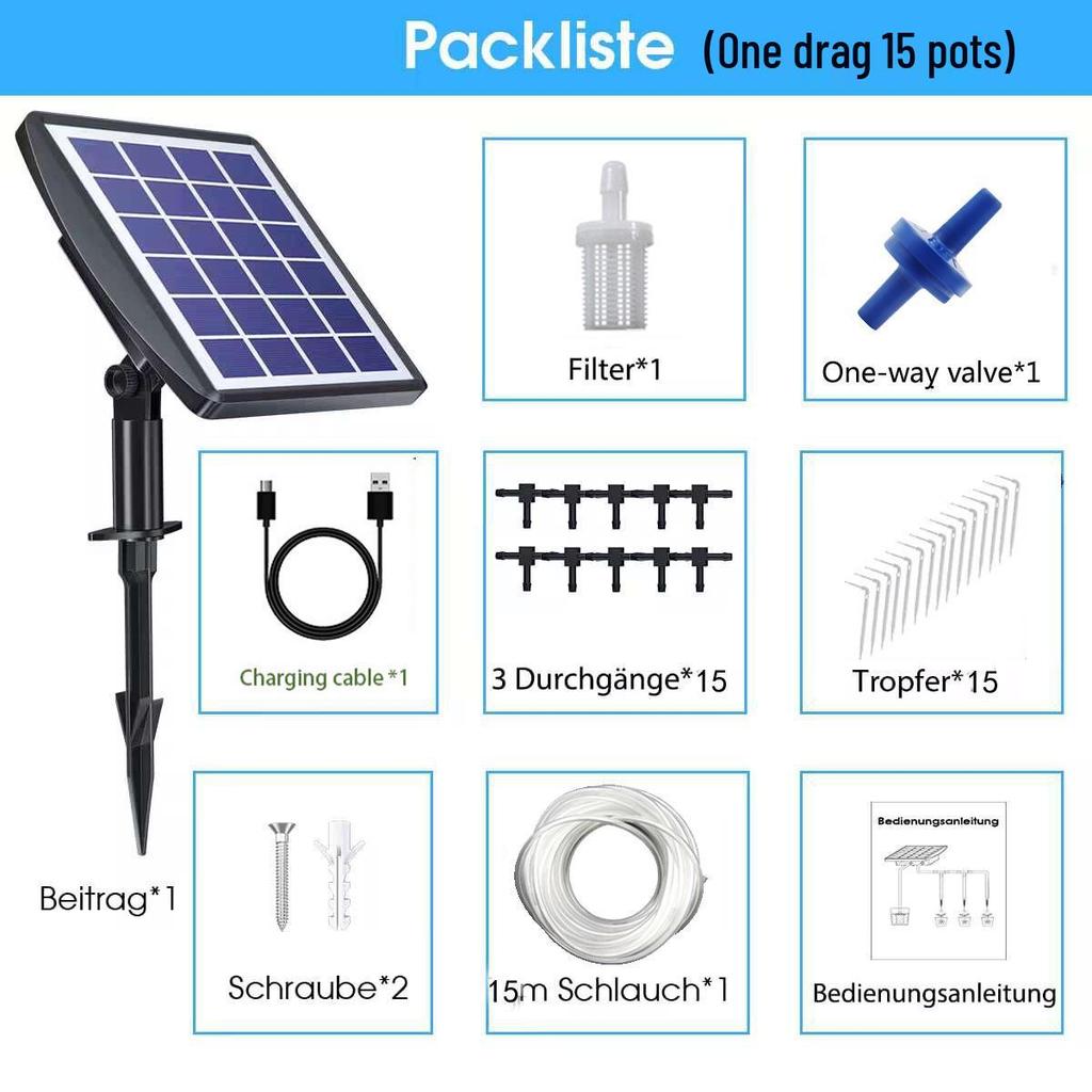 3W Solar-Powered Smart Irrigation System for Indoor Plants with Timed Drip Feature