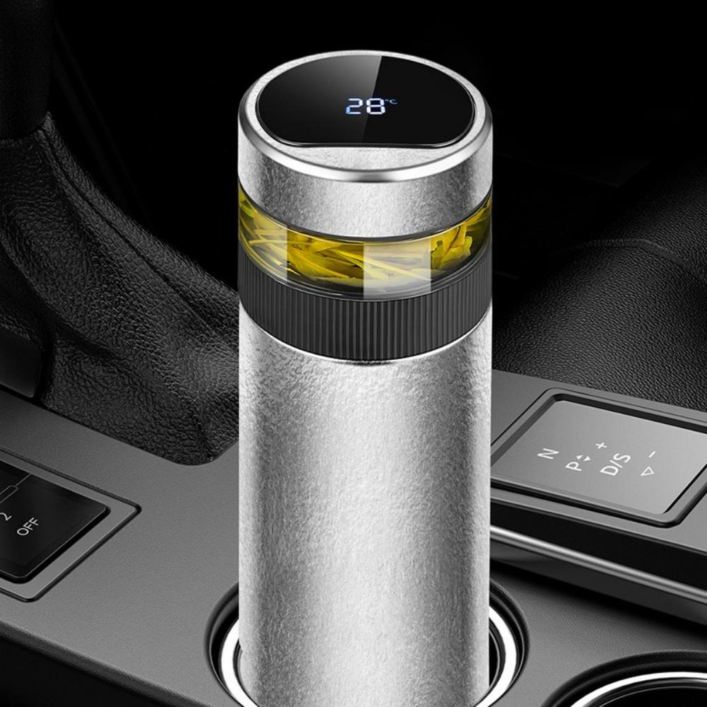 520ml Smart Thermos Bottle For Tea With Separation Strainer Infuser Temperature Display Titanium Insulation Vacuum Flask