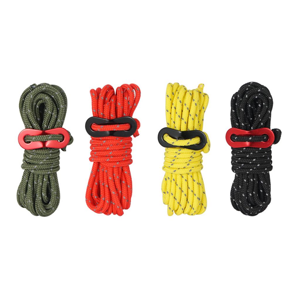 Reflective Guy Line For Tent Camping Wind Rope With Adjuster Outdoor Canopy Guy Ropes 4mm Reflective Tent Cord Set