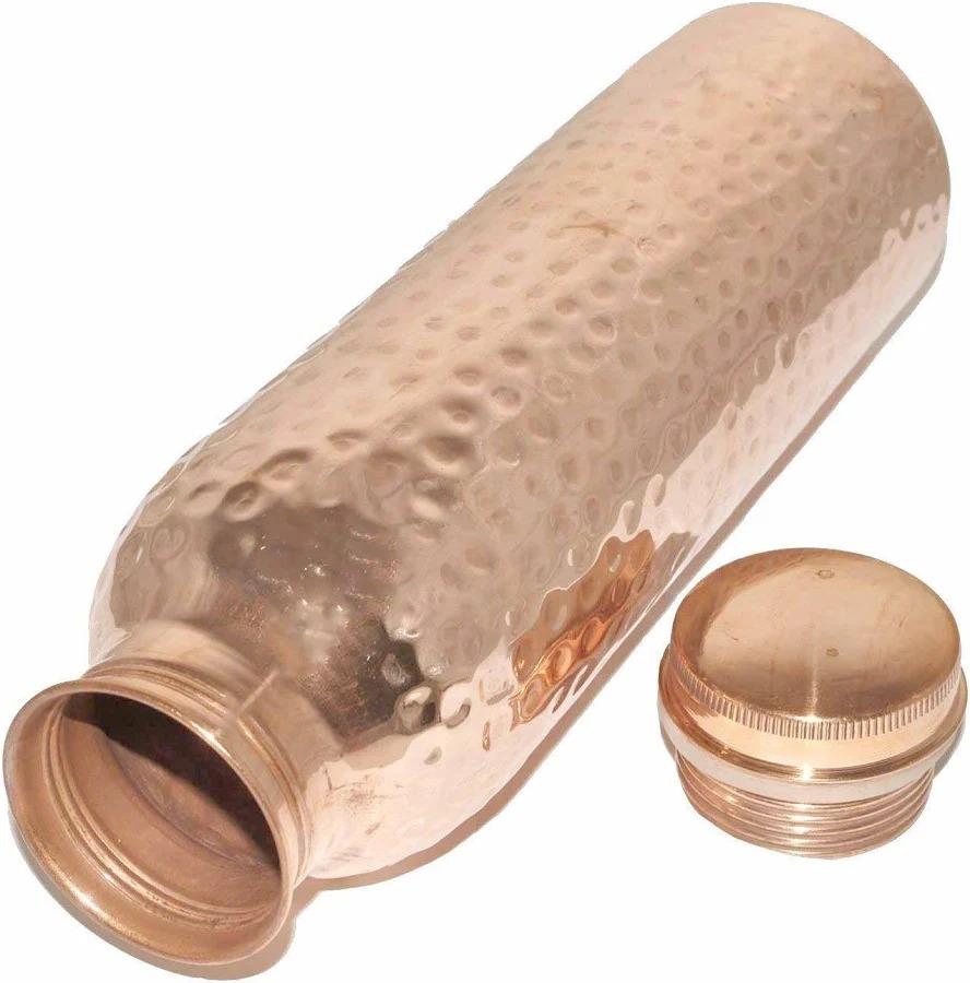 Nirmal Ganga Hammered Copper Bottle 1L | Pure Copper Water Bottle | Handcrafted Leakproof Design | Pack of 1