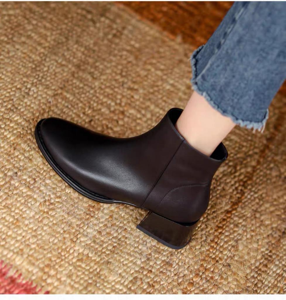 Fashion Women Ankle Boots Thick Heels Short Boot Fashion Winter Shoes Women 2025 Autumn Daily Office Lady Footwear