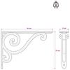 Wall Shelf Brackets 2 pcs Black 12 x 14 x 3 cm Steel