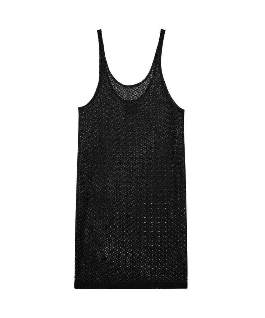 Guwolsibil Lace See-Through Long Dress Black