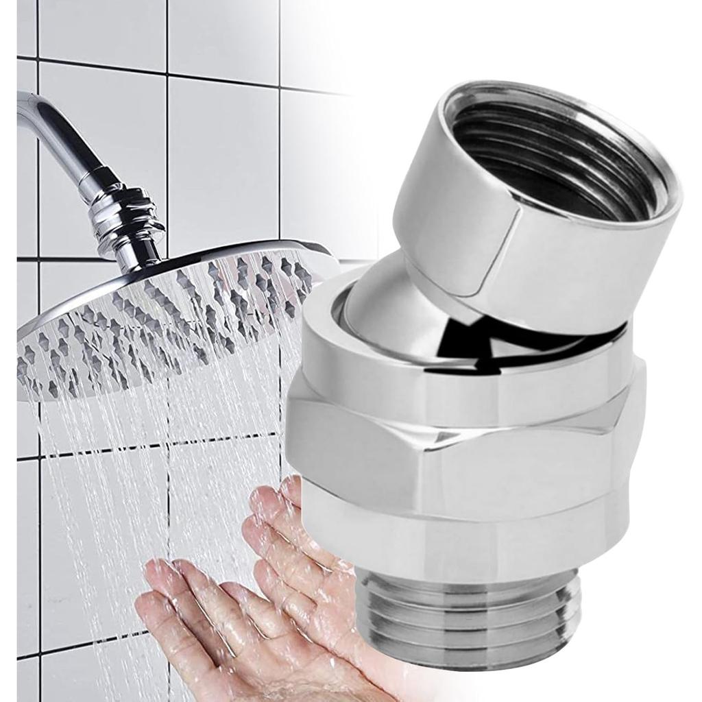 EMVANV Shower Head Swivel Ball Adapter, All Metal Adjustable Shower Arm Extension Connector, Adjustable Pivot Ball To Adjust Showerhead Angle,