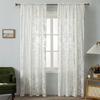 Sheer Floral Embroidered Tulle Curtain Panel Semi-Transparent Living Room Bedroom Kitchen US Farmhouse Style