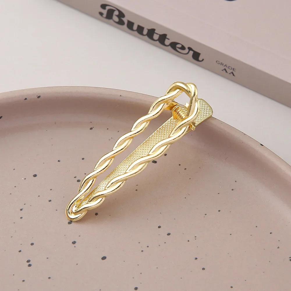 Exquisite Gold Silber Metall Hohl Haarspangen Süß Cool Pony Clip Stirn Gebrochenes Haar Entenschnabelspange Haarnadel Stil Kopfschmuck