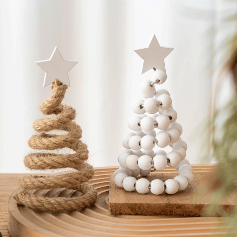Christmas Tree Decorations Creative Nordic Wooden Christmas Tree Desktop Small Ornaments Decoration