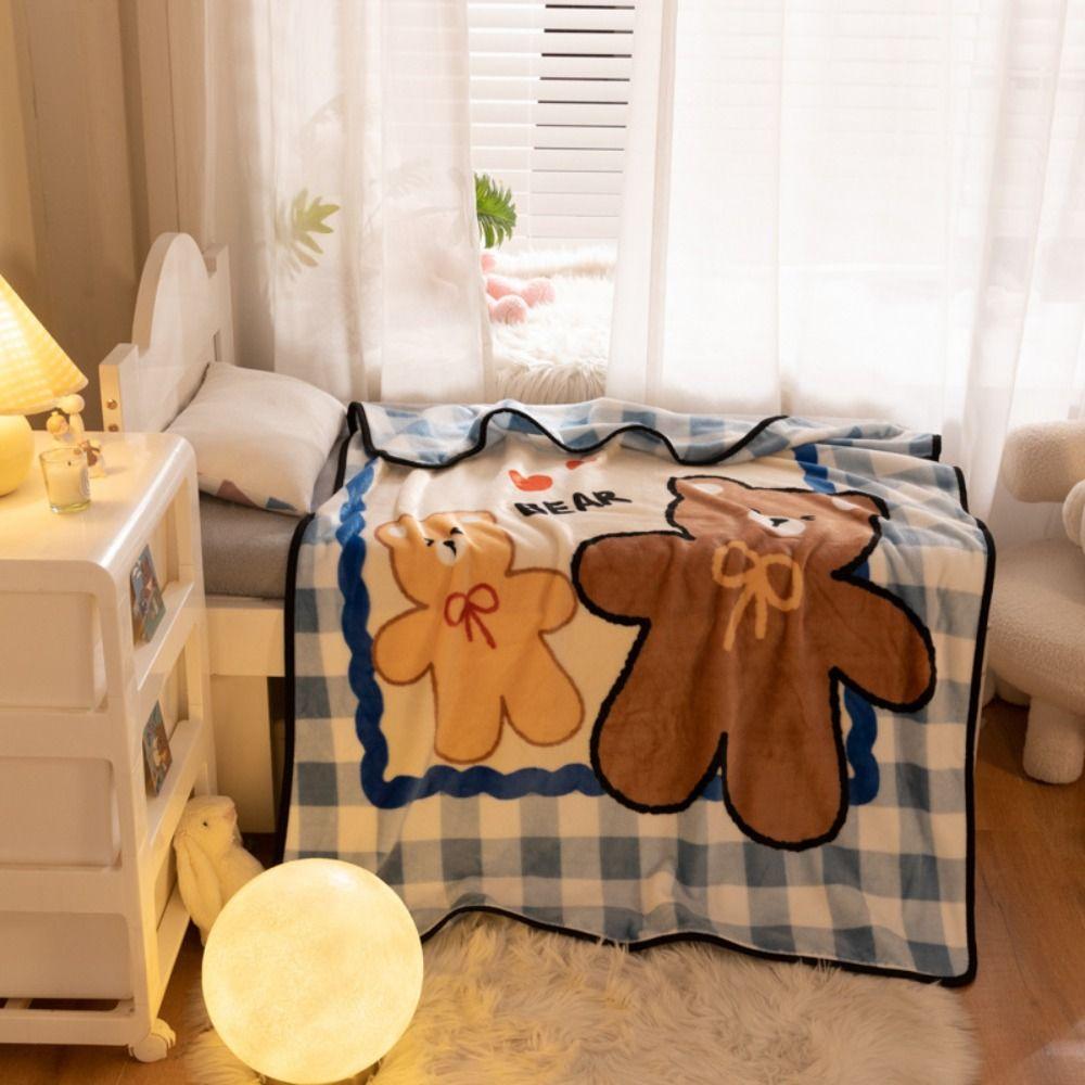 Skin Friendly Throw Blanket Dinosaur Pattern Bed Blanket Quilt Cartoon Flannel Blankets  Office